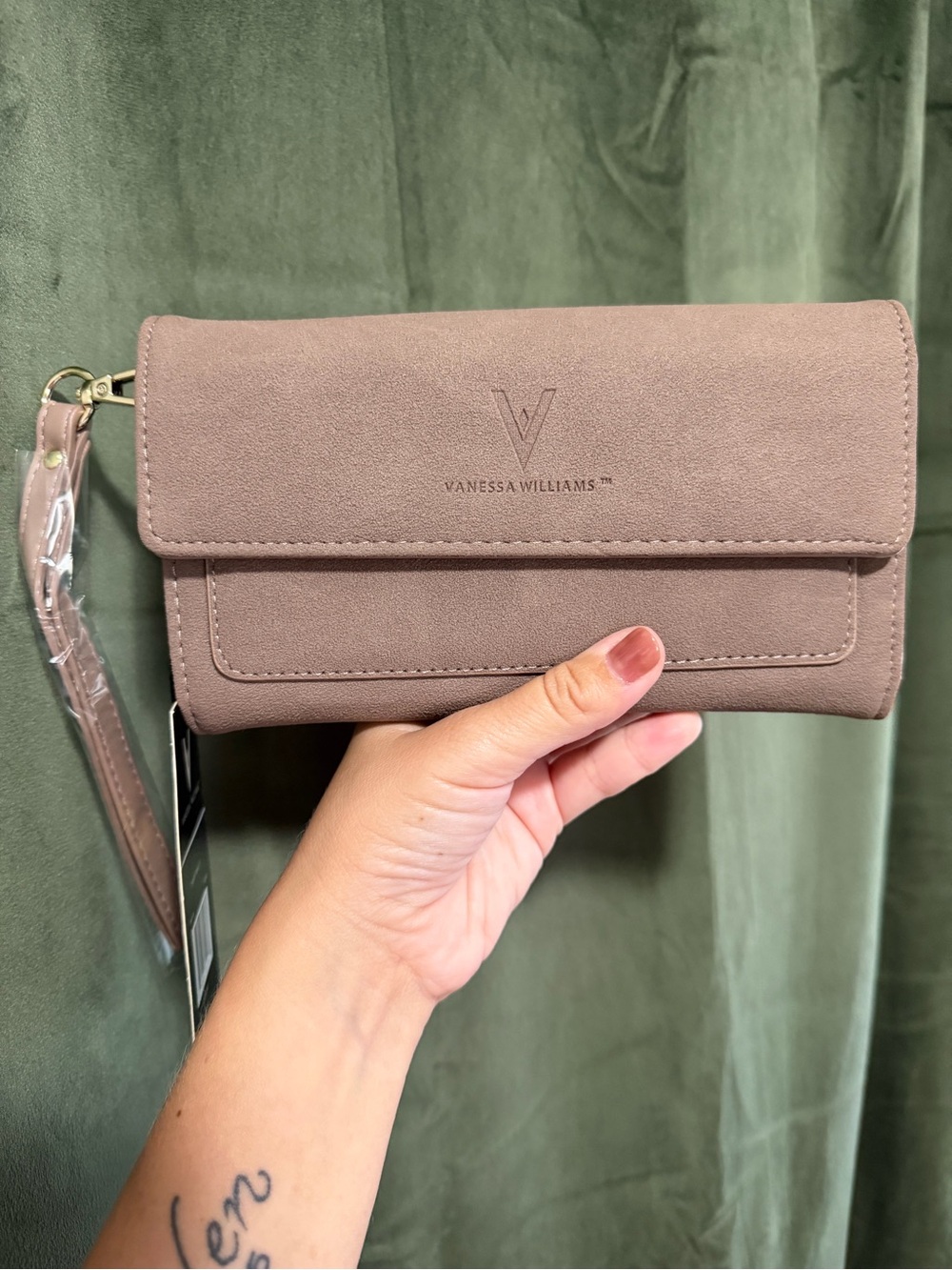 Vanessa Williams Suede Wristlet Clutch